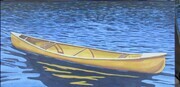 Adrift, the Yellow Canoe 18 X 36