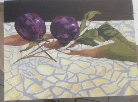 Two Plums on Mosaic