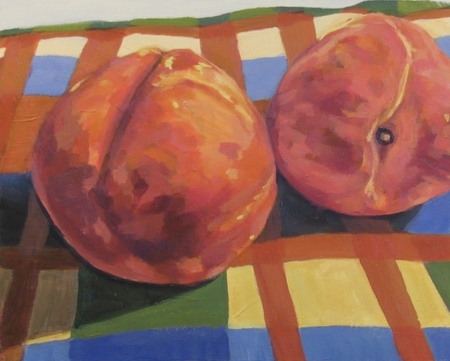Peaches on Plaid